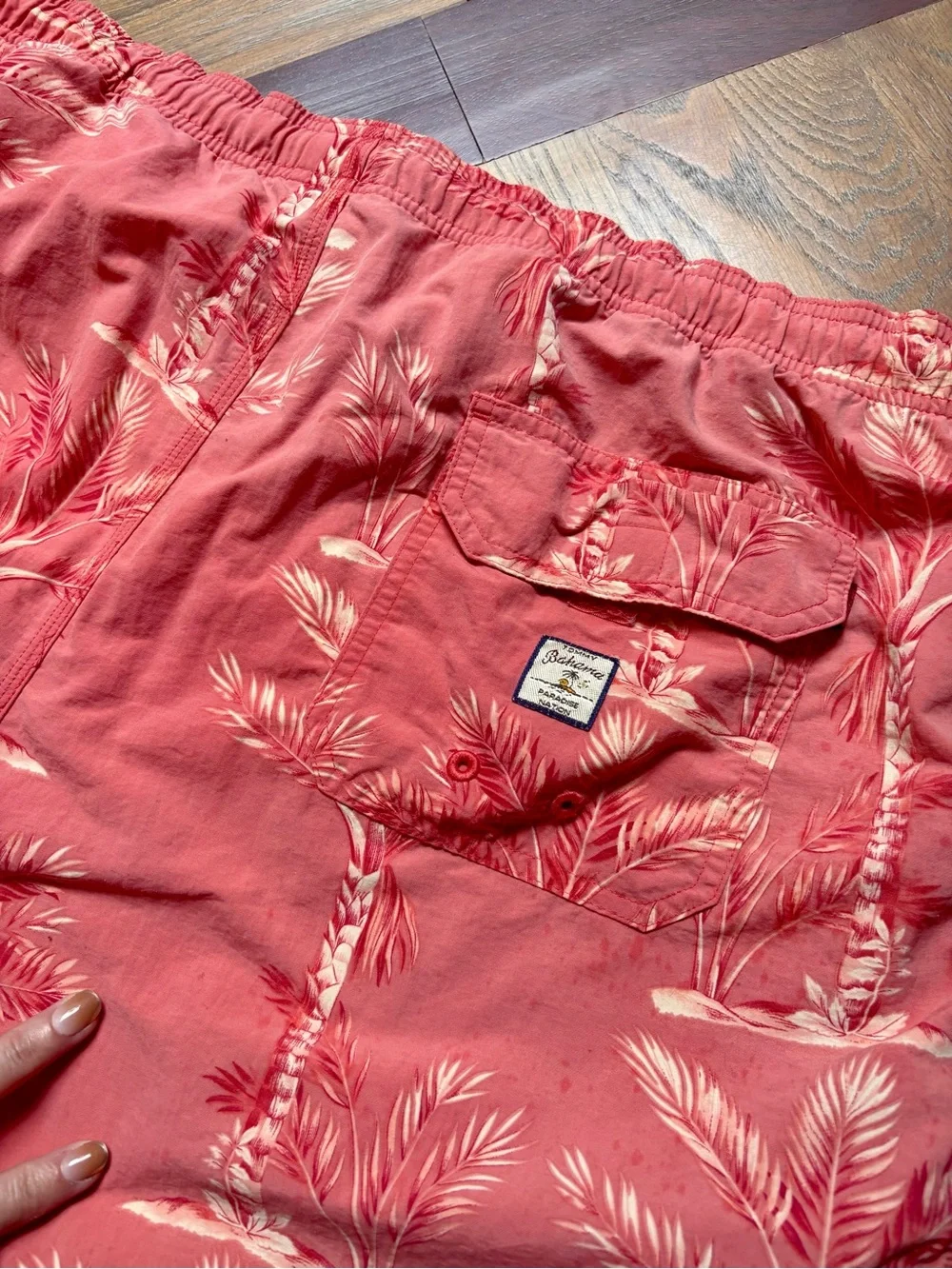 Tommy Bahama Pink Palm Tree Swim Trunks XXL Tropical Mesh Lined